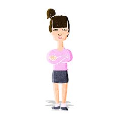 cartoon annoyed woman N47