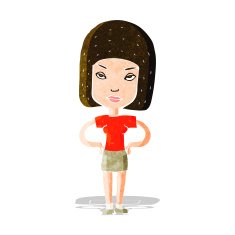 cartoon annoyed woman N48