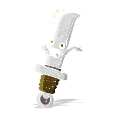 cartoon frightened knife N3