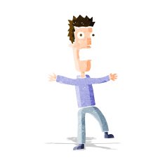 cartoon terrified man N89