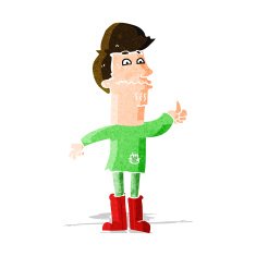 cartoon nervous man N45