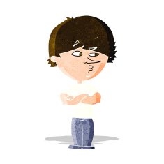 cartoon suspicious man N12