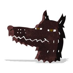cartoon smug wolf face N2
