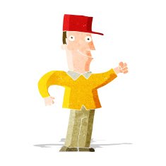 cartoon man punching air N3