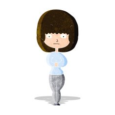 cartoon shy woman N11