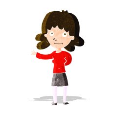 cartoon friendly woman N17