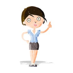 cartoon pretty woman with idea N16