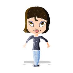 cartoon girl shrugging shoulders N8