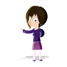 cartoon woman making welcome gesture N3
