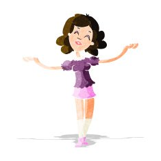 cartoon woman taking praise N3