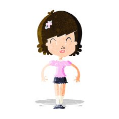 cartoon happy pretty woman N3