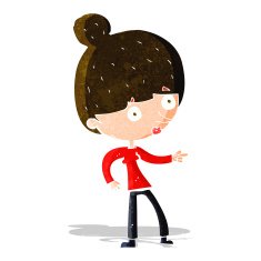 cartoon woman pointing N51