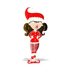 cartoon santa's helper woman N3