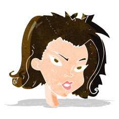 cartoon female face N37