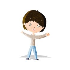 cartoon worried woman N19