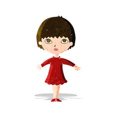 cartoon woman in dress N10