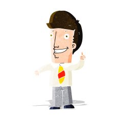 cartoon office man with idea N3