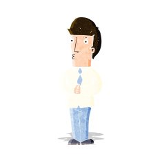 cartoon nervous man N46