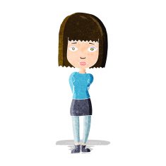 cartoon serious girl N3