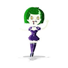 cartoon happy vampire girl N10