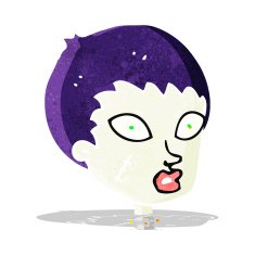 cartoon female zombie head N3