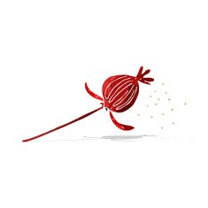 cartoon dried poppy flower