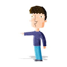 cartoon pointing man N40