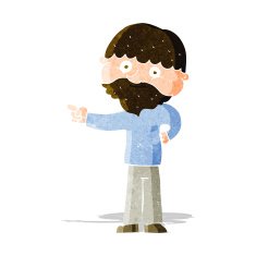 cartoon bearded man pointing N3