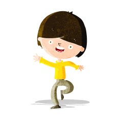 cartoon happy boy dancing N2