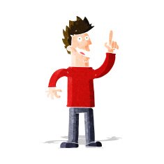 cartoon man with great new idea N3