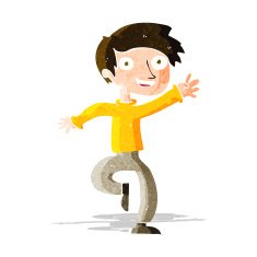 cartoon excited boy dancing N2