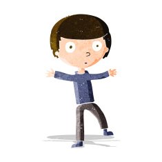 cartoon startled boy N13