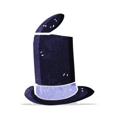 cartoon old top hat N10