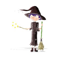 Cartoon Witch Casting Spell N9