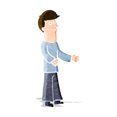 Cartoon Man Shrugging Shoulders N35