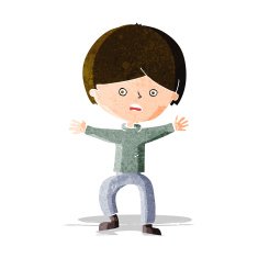 cartoon boy panicking N7
