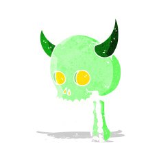 cartoon spooky skull N54