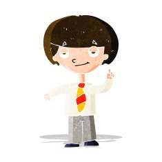 cartoon school boy answering question N11