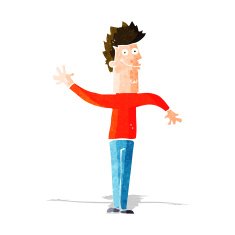 cartoon happy waving man N4