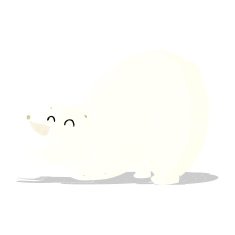 cartoon stretching polar bear