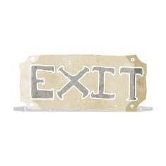 cartoon exit sign N5