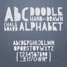 Chalk hand draw doodle abc alphabet grunge scratch type font