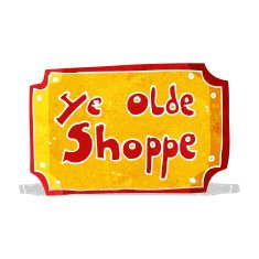 cartoon old fake shop sign N3