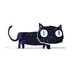 cartoon black cat N33
