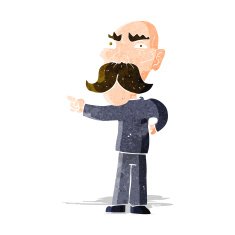 cartoon annoyed old man pointing N3