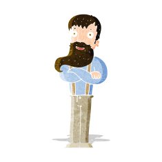 cartoon bearded hipster man N3