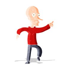 cartoon angry old man N41