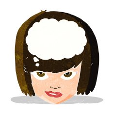 cartoon woman thinking N16