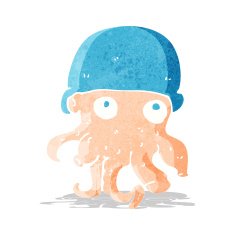 cartoon alien head wearing hat N3