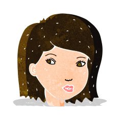 cartoon female face N40